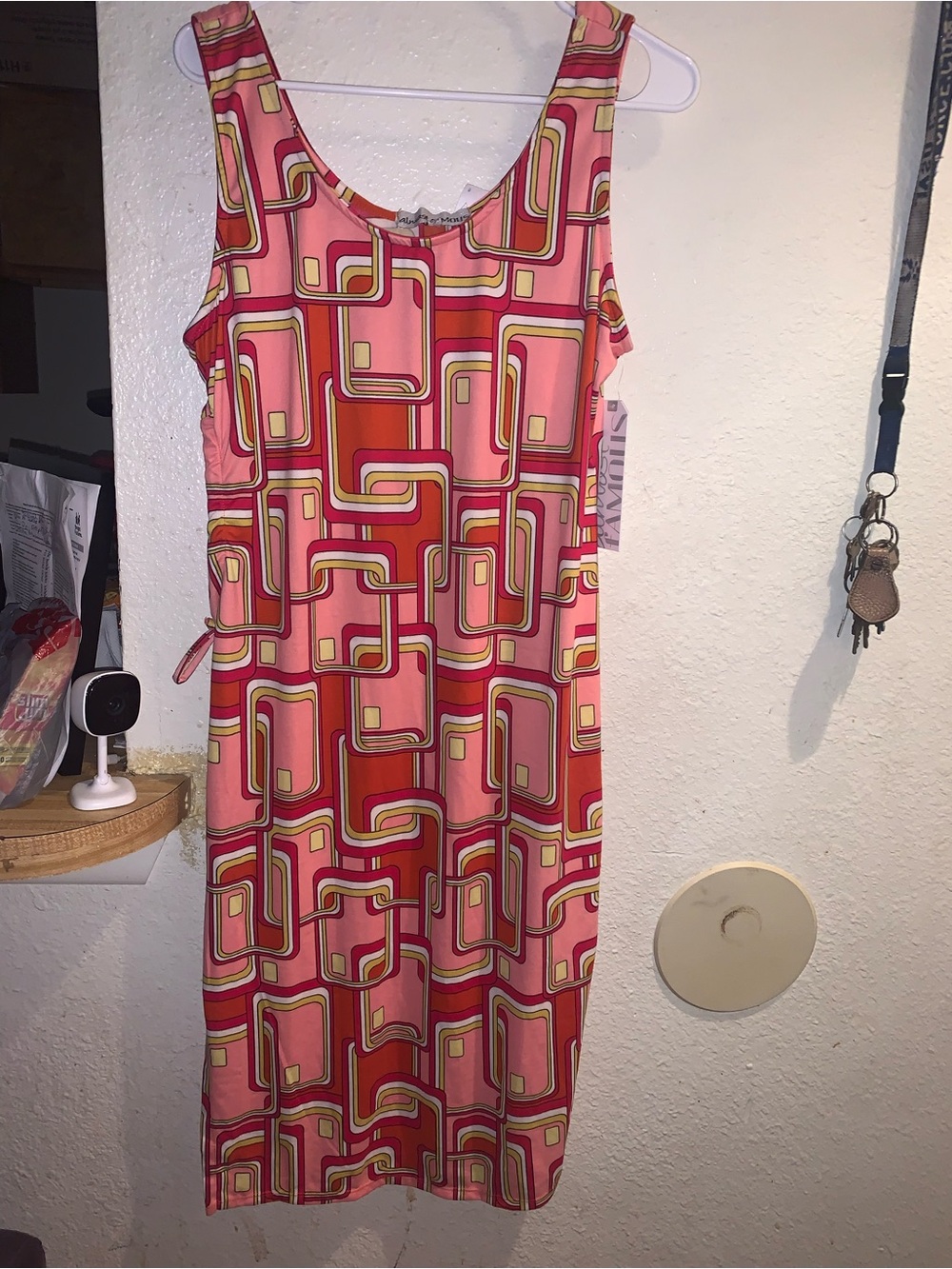 Almost Famous Pink and Red Geometric Maxi Dress